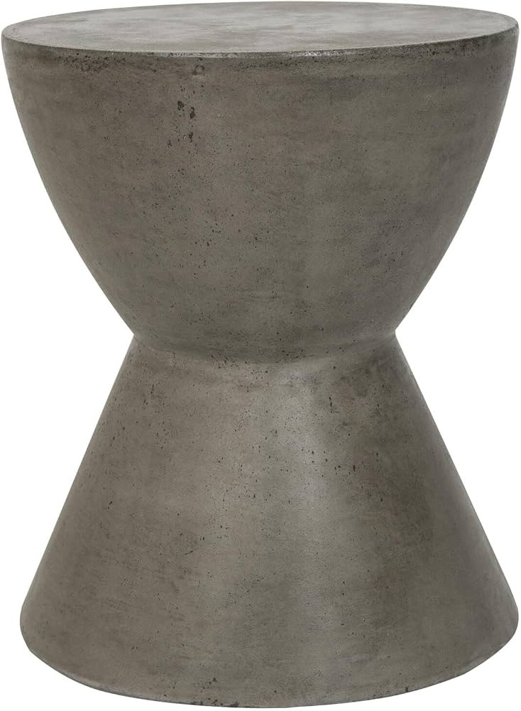 Safavieh Outdoor Collection Athena Modern Concrete Dark Grey Round 17.7-inch Accent Table | Amazon (US)