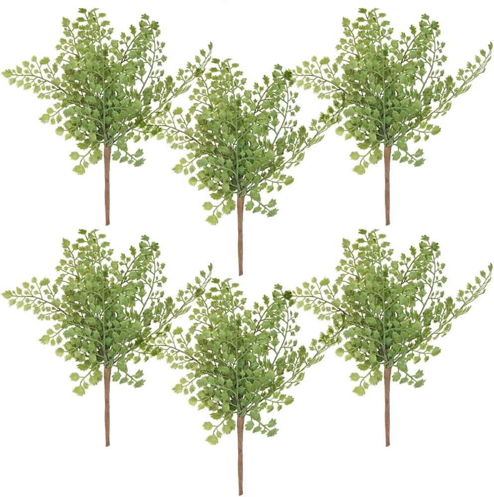 12" Artificial Soft Plastic Maidenhair Fern - Package of 6 | Amazon (US)