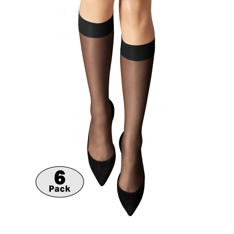 Wolford Nude 8 Sheer Knee-high Stockings In Black Set of 6, Size Medium | Jomashop.com & JomaDeals.com