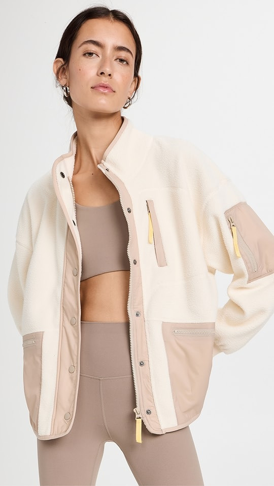 Drapey Sherpa Buick Snap Front Jacket | Shopbop