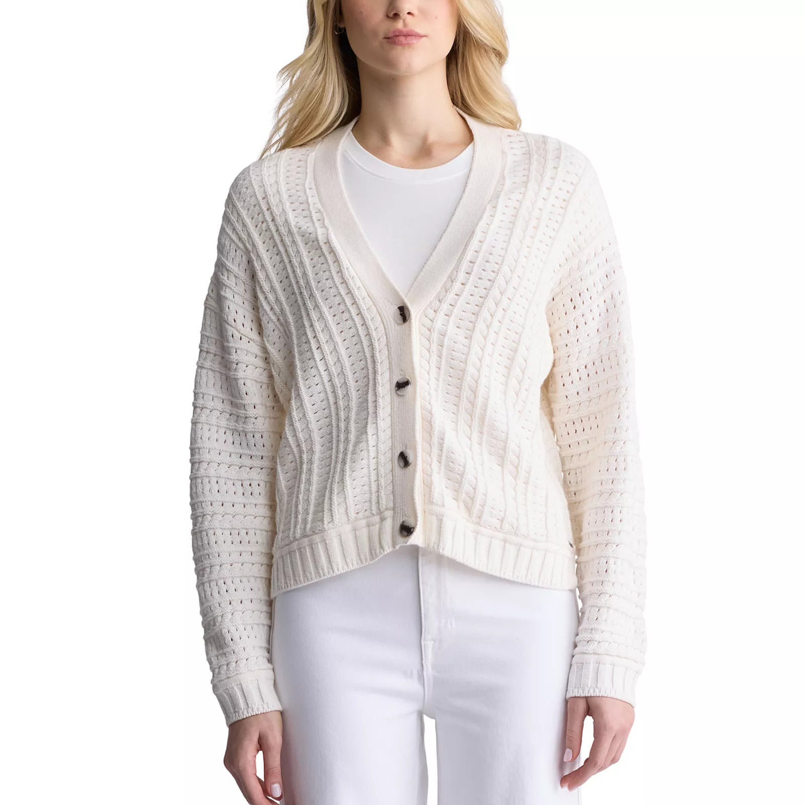 Women's Buffalo Jeans Walteena Button Cardigan, Size: XS, Egret | Kohl's