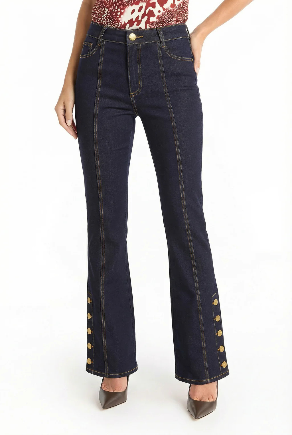 Veronica Button Jean - Indigo | The Noli Shop