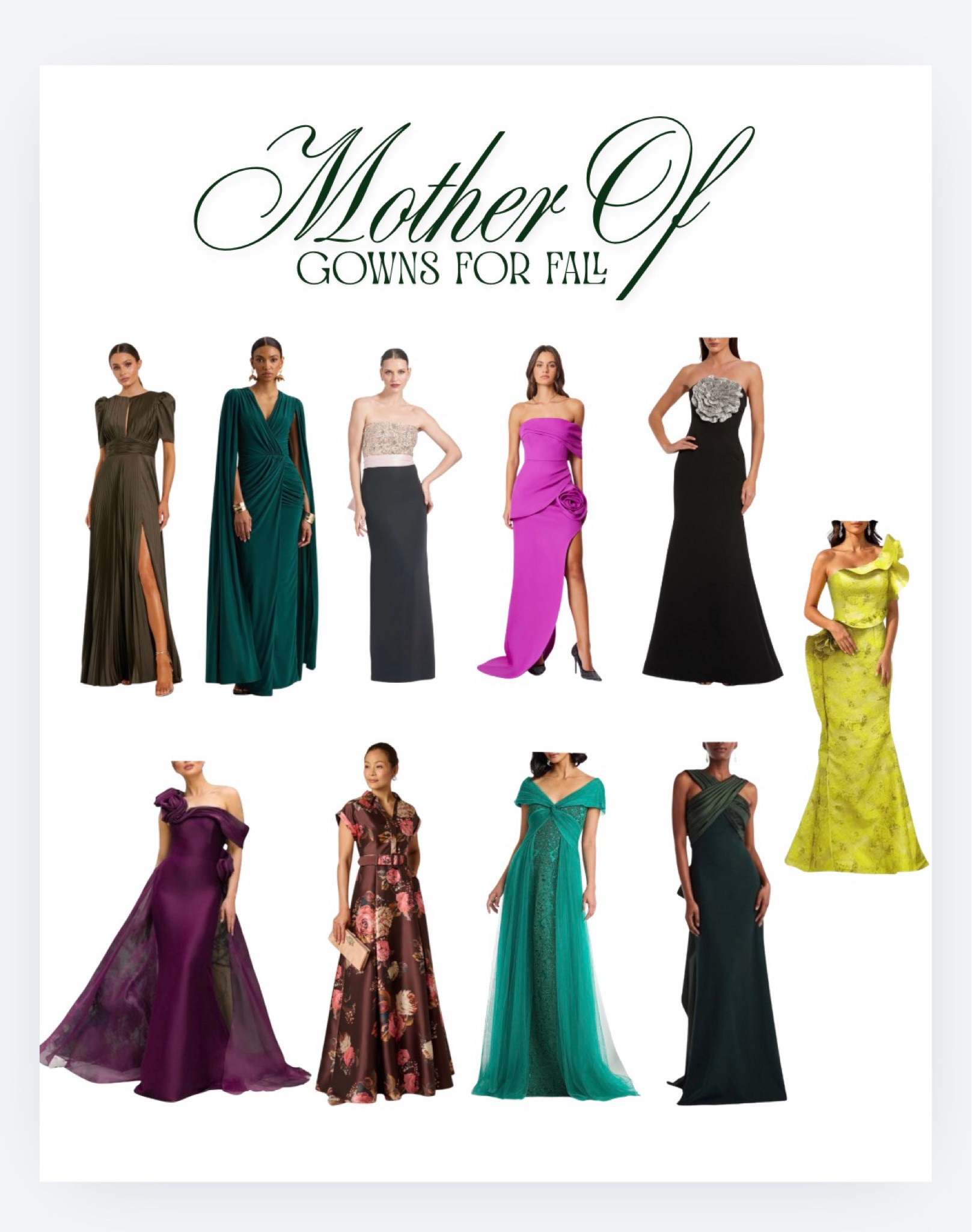 Gowns for fall and winter weddings.