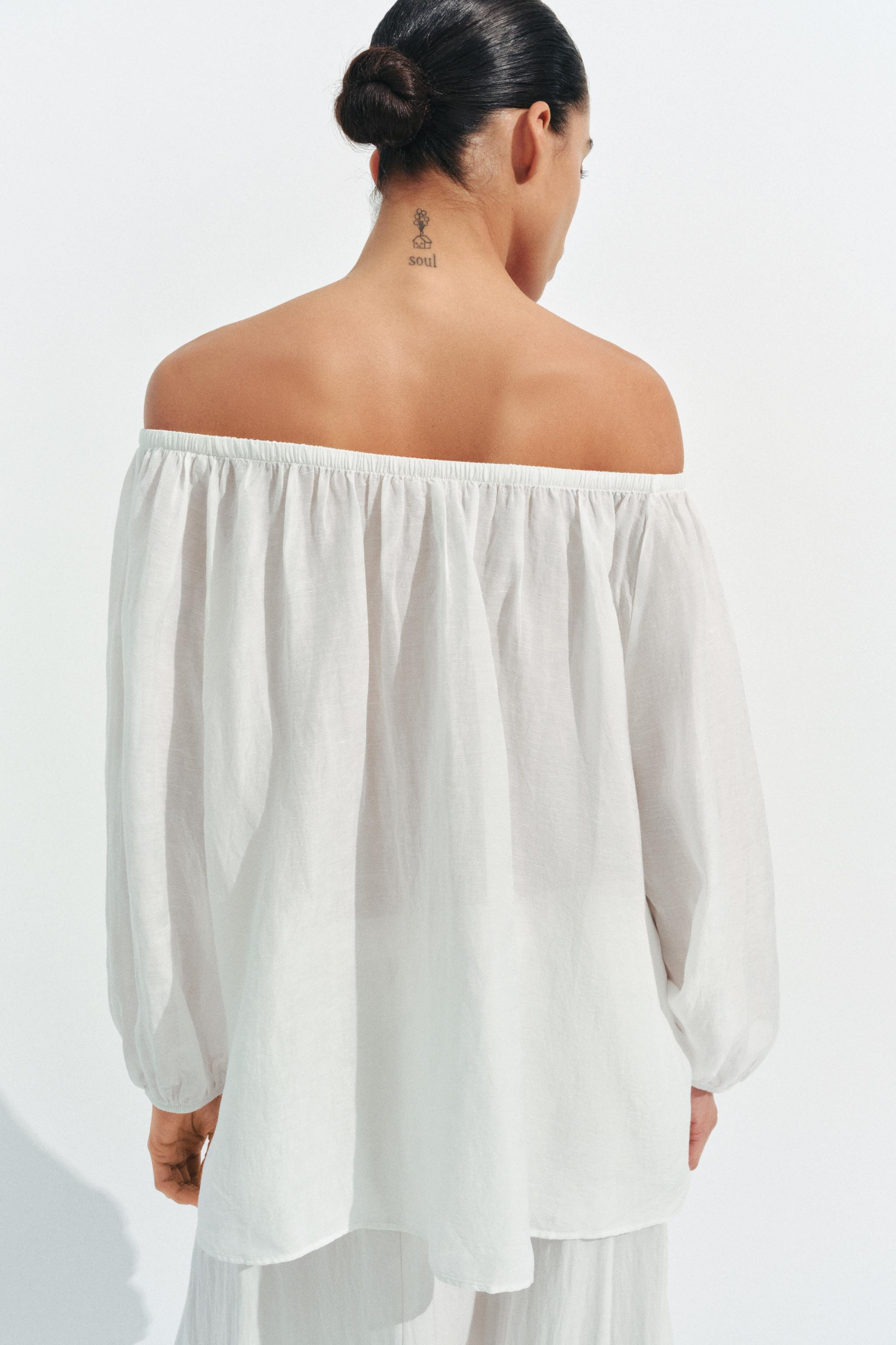 ZW COLLECTION LINEN BLOUSE | Zara US