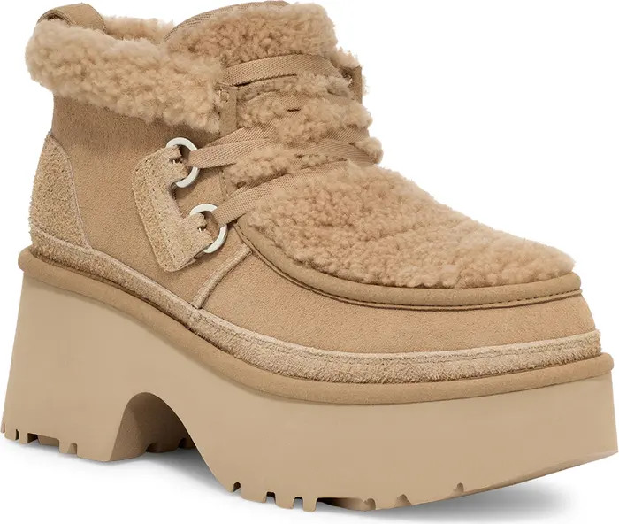 Classic New Heights Genuine Shearling Lace-Up Bootie (Women) | Nordstrom Rack