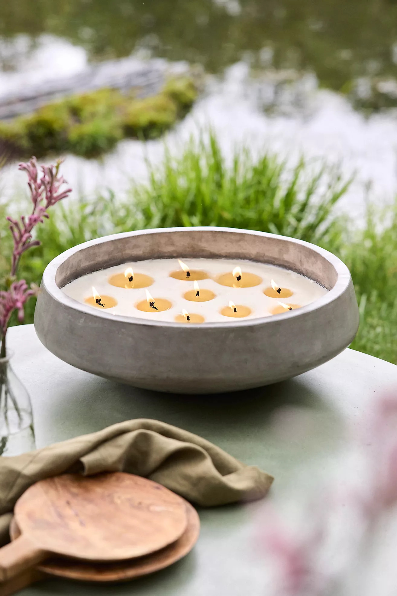 Cement Bowl Candle, Citronella | Anthropologie (US)