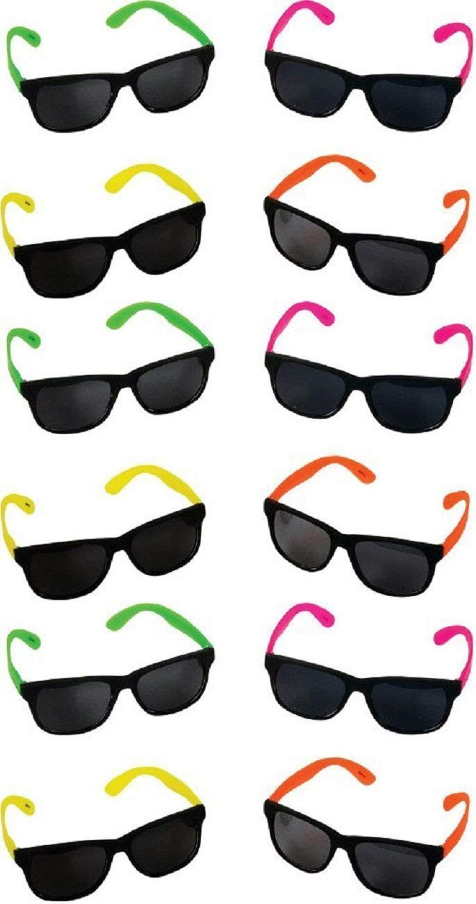 Rhode Island Novelty Assorted Neon Sunglasses, Pack of 12 | Amazon (US)