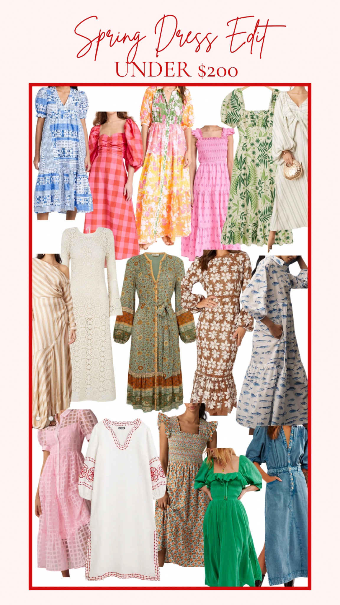 Spring dress edit 

#LTKwedding #LTKstyletip #LTKSeasonal