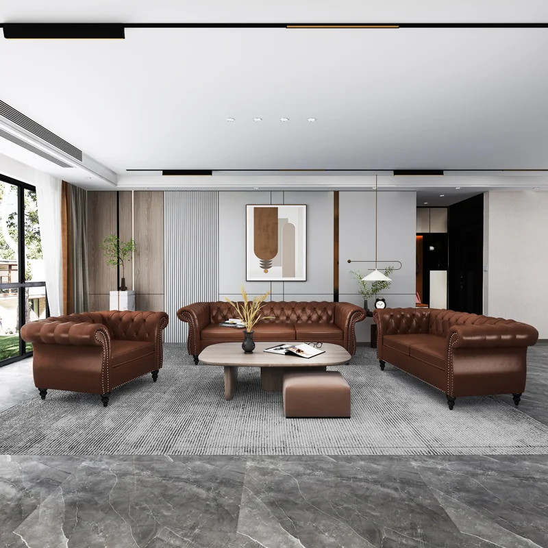 Brisny 3-Piece Faux Leather Living Room Set | Wayfair North America
