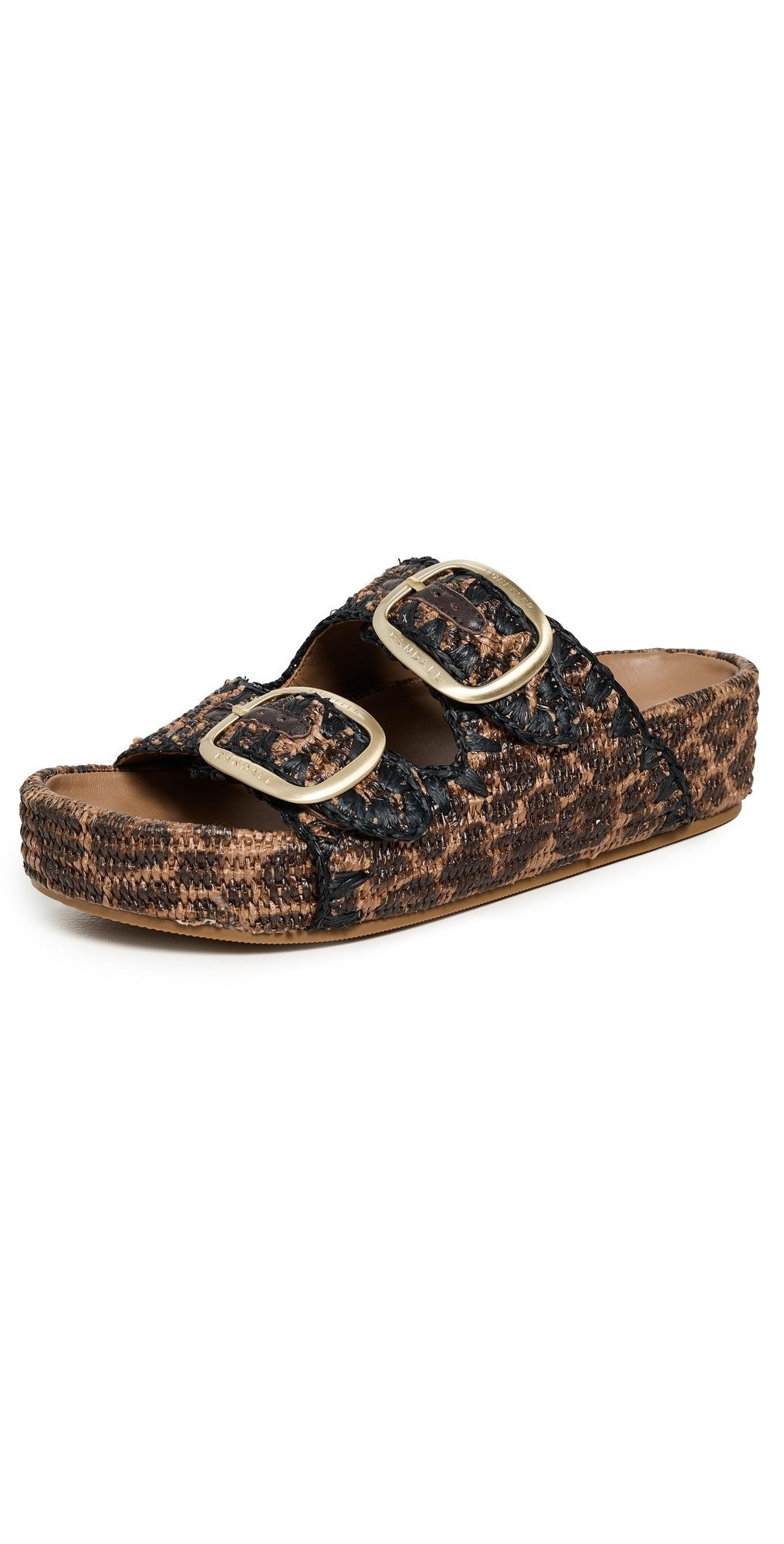 Loeffler Randall Theo Two Band Sandals Leopard/Black 5.5 | Shopbop