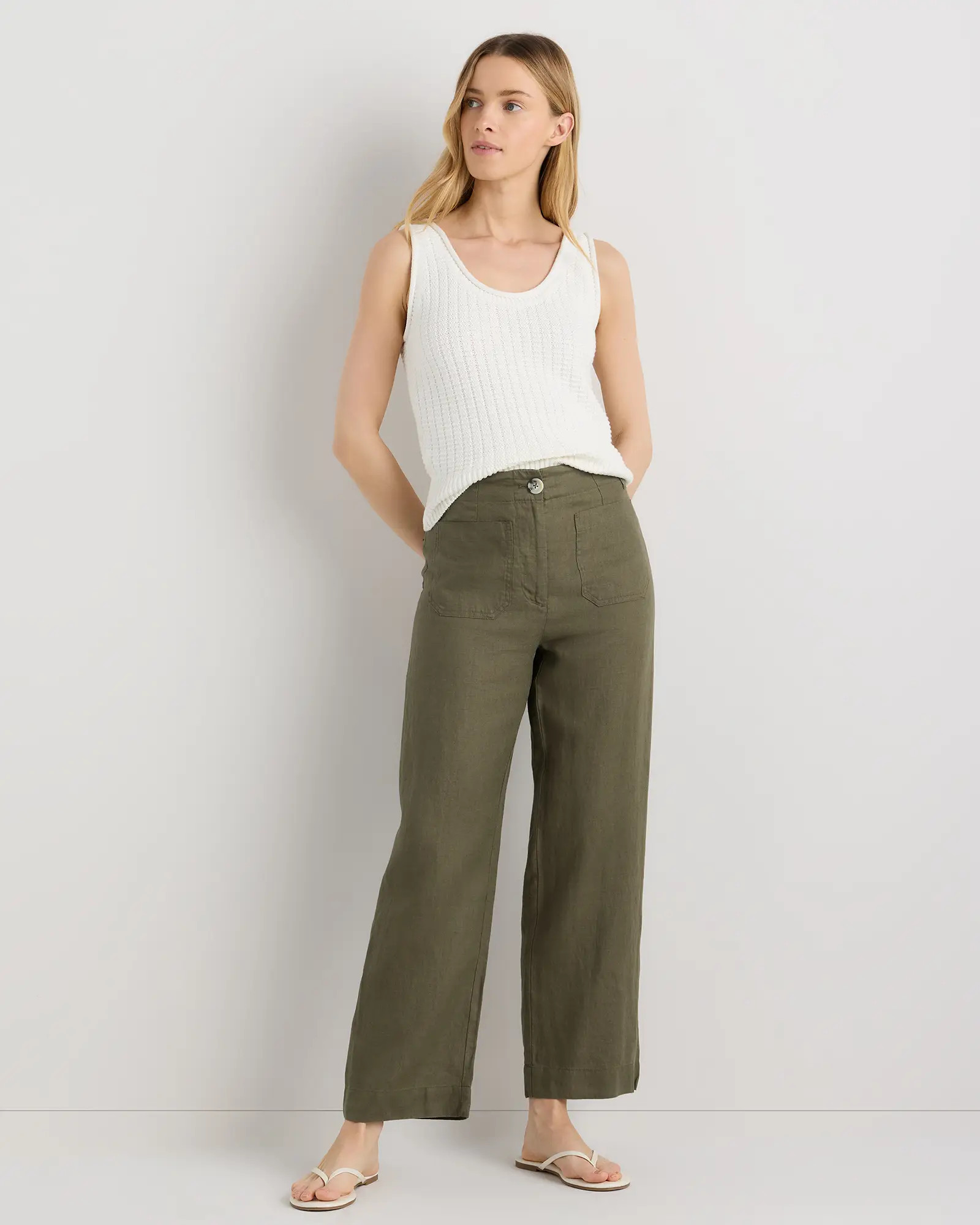 100% European Linen Patch Pocket Wide Leg Pants | Quince