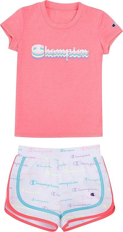 Heritage Little Girls 2-6X Short Sets Mesh and French Terry Shorts | Amazon (US)