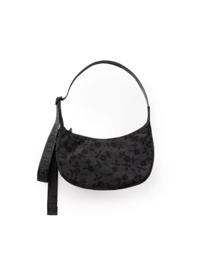 BAGGU Small Nylon Crescent Bag - Charcoal Ditsy Floral | Amazon (US)
