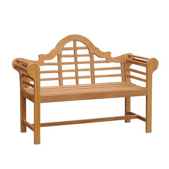 Cambridge Casual Lutyens 54.25-in W x 39-in H Natural Teak Garden Bench | Lowe's