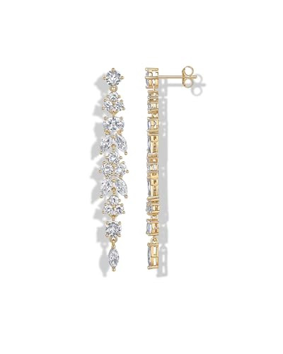 Amazon.com: PAVOI 14K Yellow Gold Plated Cubic Zirconia Dangle Earrings for Women: Clothing, Shoe... | Amazon (US)