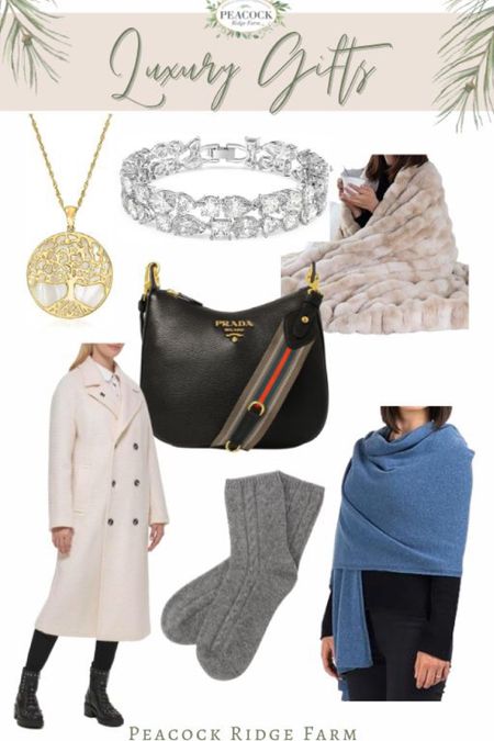 From cashmere socks,
to luxurious coats, find something special for the special woman in your life this holiday season. Shop now, and show your love with one of these high-end luxury gifts.

#LTKstyletip #LTKbeauty #LTKGiftGuide