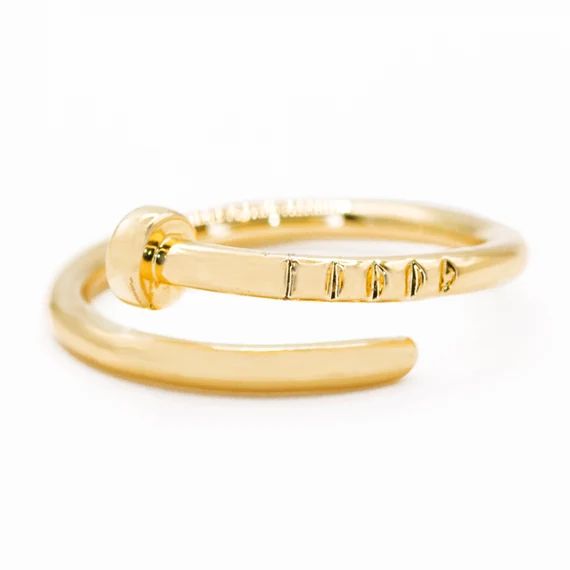 JAIME 18K Gold Filled Spiral Adjustable Nail Ring | Etsy (US)