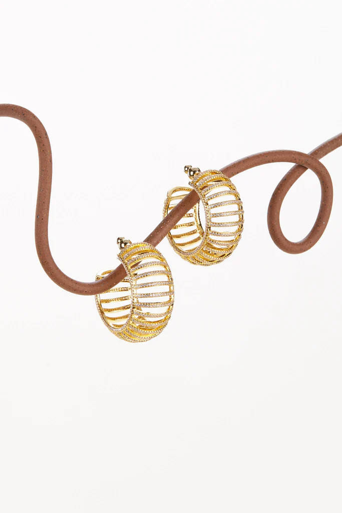 DAVINA EARRING - GOLD CLEAR | Cult Gaia - US