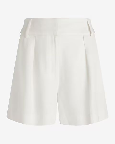 Stylist Super High Waisted Linen-Blend Pleated Shorts | Express
