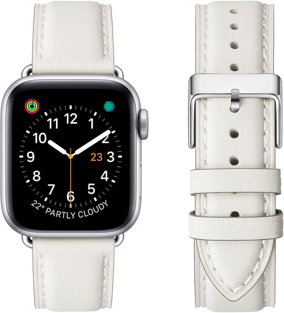 OMIU Square Bands Compatible for Apple Watch 42mm 44mm 38mm 40mm, Genuine Leather Replacement Ban... | Amazon (US)