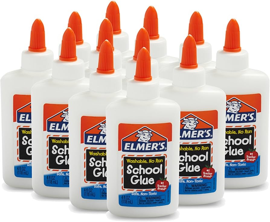 Elmer's Liquid School Glue, Slime & Craft, Safe and Non-Toxic, Washable, White, 4 Ounces Each, 12... | Amazon (US)