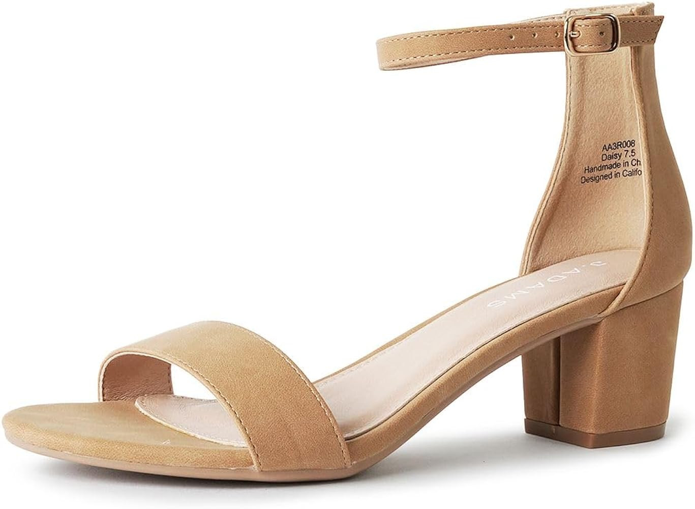 J. Adams Daisy Heeled Sandals For Women - Ankle Strap Low Block, Open Toe Dress Pumps, Chunky Hee... | Amazon (US)