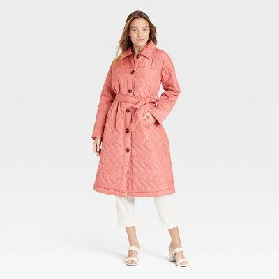 Women's Button-Front Overcoat - Who What Wear™ Pink | Target