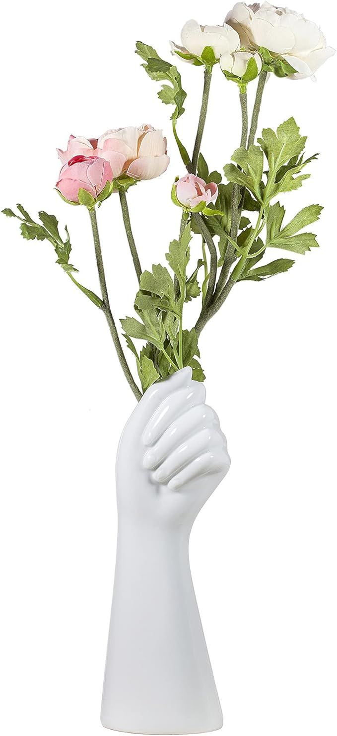 OYMOMYO Human Body Ceramic Hand Vase, Arm Body Shaped Small Flower vase Modern Aesthetic Decorati... | Amazon (US)