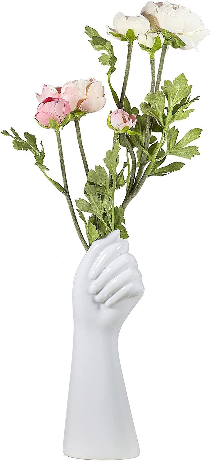 OYMOMYO Human Body Ceramic Hand Vase, Arm Body Shaped Small Flower vase Modern Aesthetic Decorati... | Amazon (US)