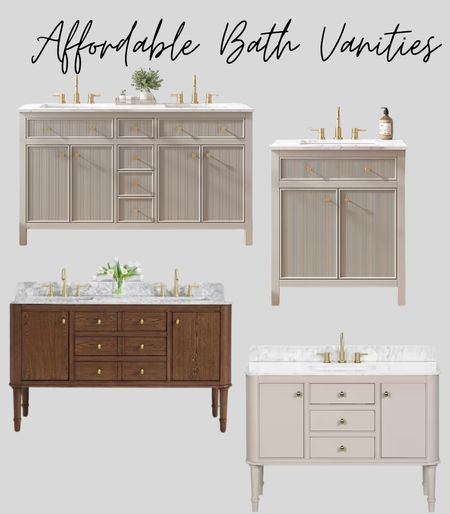 Reeded bath vanity, greige bath vanity, walnut bath vanity, affordable vanities 

#LTKMostLoved #LTKhome #LTKstyletip