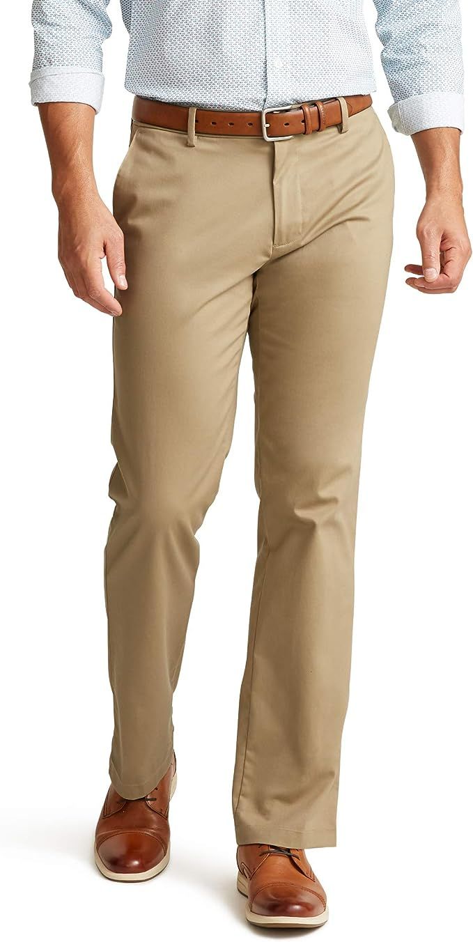 Dockers Men's Straight Fit Signature Lux Cotton Stretch Khaki Pant | Amazon (US)