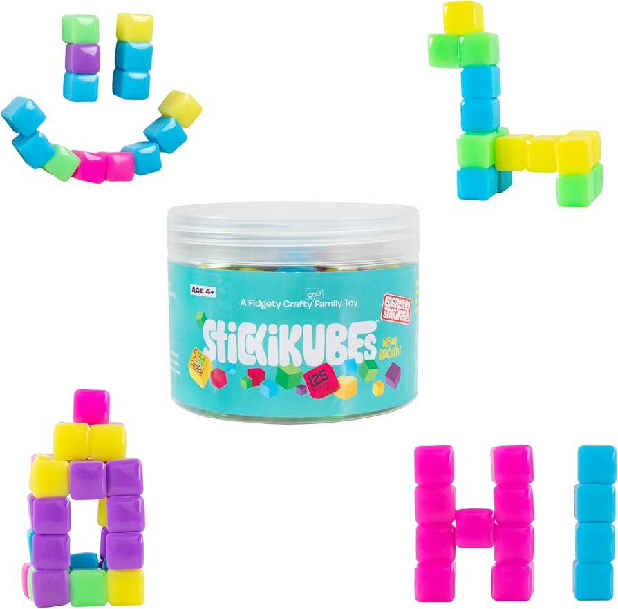 KOMARC GAMES StickiKubes, Mini Stacking Cubes That Stick to Anything, Non Toxic Kid Safe Sticky B... | Amazon (US)