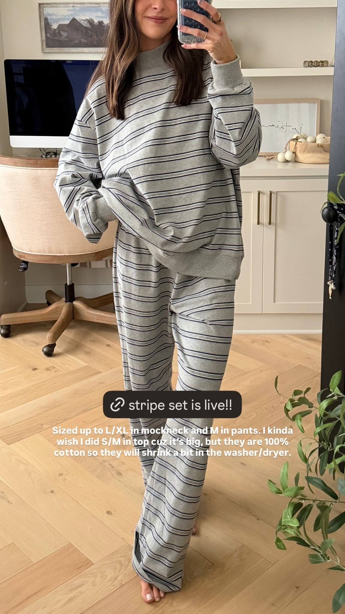 Sized up to L/XL in mockneck and M in pants. I kinda wish I did S/M in top cuz it’s big, but they are 100% cotton so they will shrink a bit in the washer/dryer.