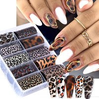 1Box-10pcs Nail Sticker Leopard Print Series Nail Foils Animal Leopard Texture Starry Nail Transfer Decals Slider Manicure DIY | AliExpress (US)