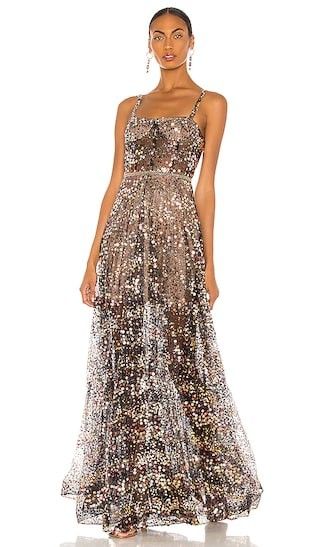 Midnight Noir Gown in Gold & Black | Evening Gown | Evening Dress | Formal Gown | Formal Dress | Revolve Clothing (Global)