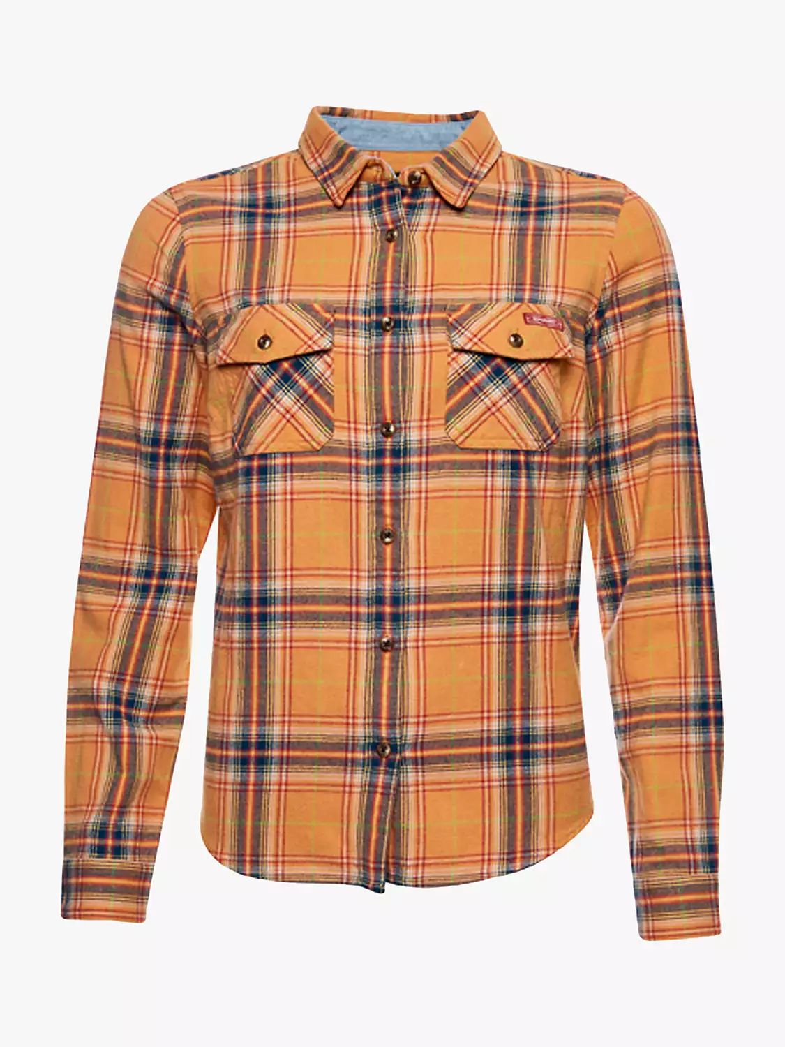 Superdry Organic Cotton Lumberjack Check Shirt, Sunset Yellow | John Lewis (UK)