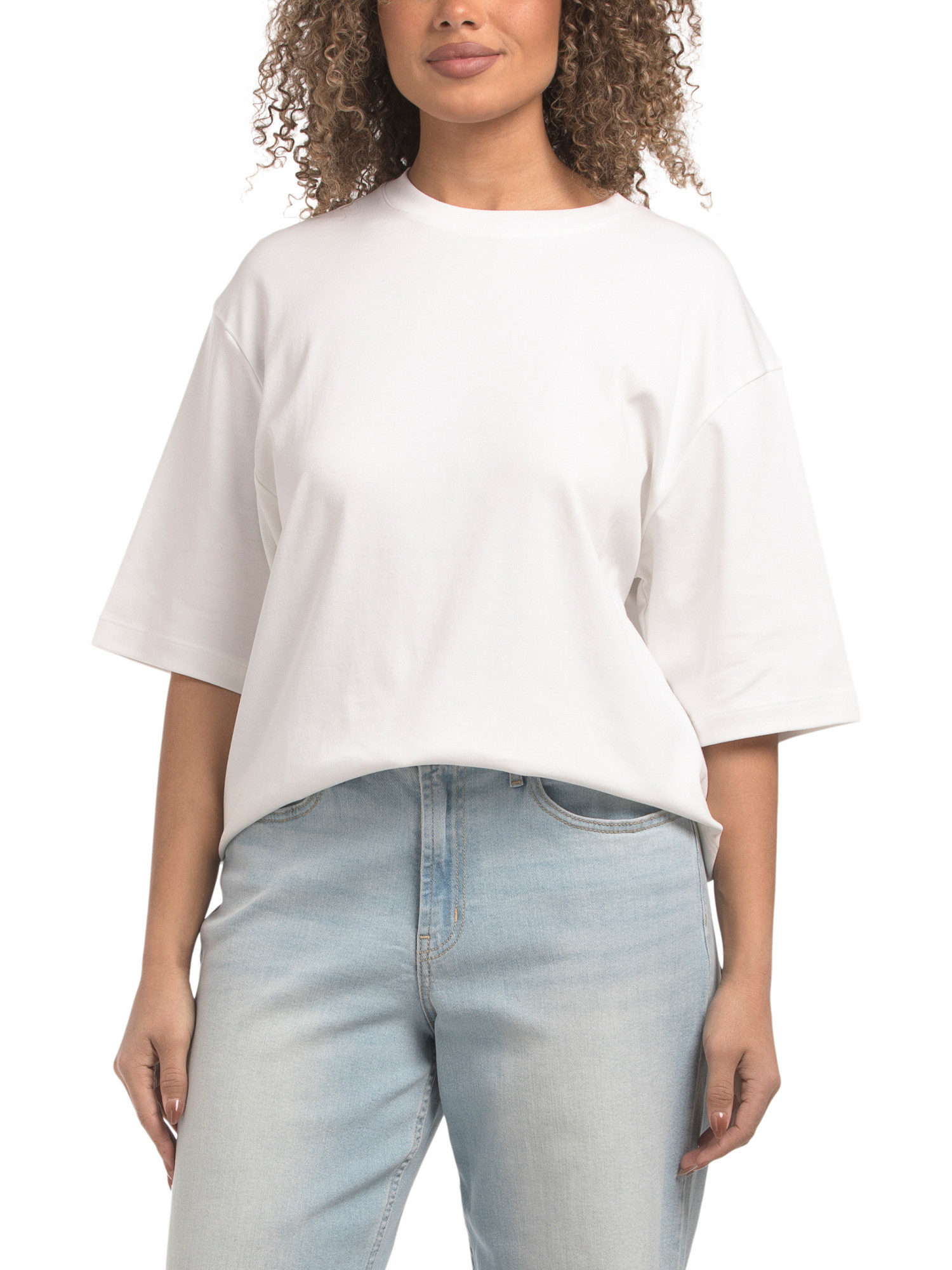 Pima Cotton Wide Sleeve Cropped Tee | TJ Maxx