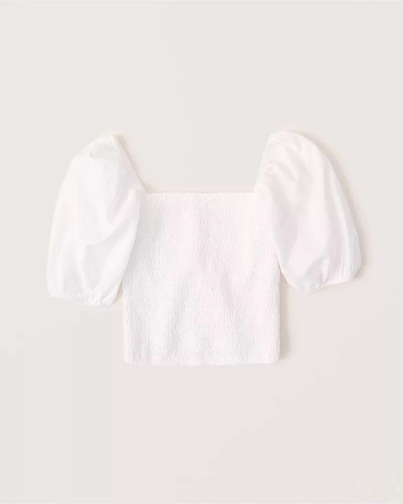 Puff Sleeve Smocked Top | Abercrombie & Fitch US & UK