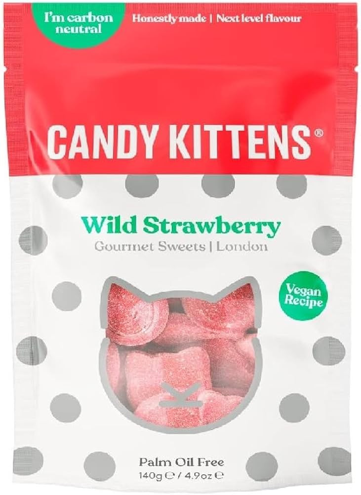 CANDY KITTENS New Flavor Vegan Gummy Candy 4.4oz (Wild Strawberry, 2 Pack) | Amazon (US)