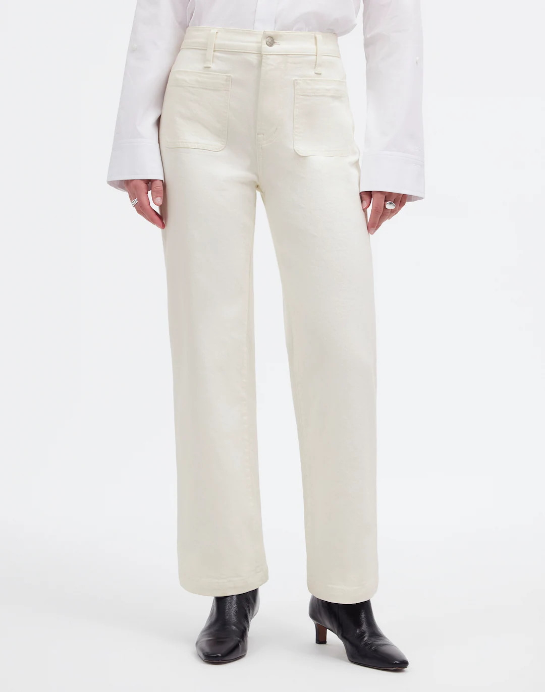 The Emmett Wide-Leg Jean in Tile White: Patch Pocket Edition | Madewell