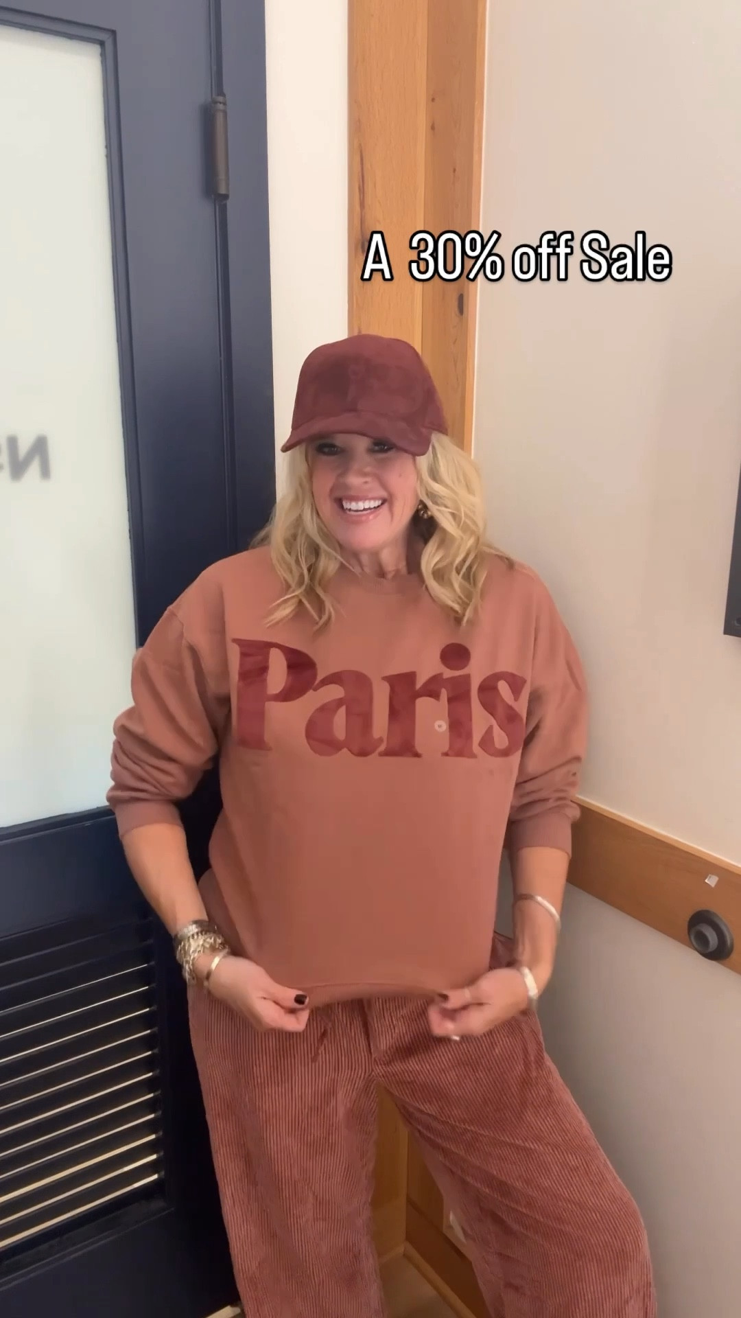 Just what we needed✔️
A SALE and Cozy Saturday vibes✔️

30% off in app LTK SALE for American Eagle  🦅 

How cute are these Paris & London velvet lettered super soft sweatshirts!
Tts I got med in both and they’re baggy (I could have sized down) but I wanted the baggy look.

Same with the super soft, light weight corduroy elastic waist with draw string pants 

Comes in several colors

How cute are these baseball caps
Burgundy suede and shades of brown plaids .

Discount lCode is in my link


#LTKFallSale #LTKFindsUnder50 #LTKSaleAlert