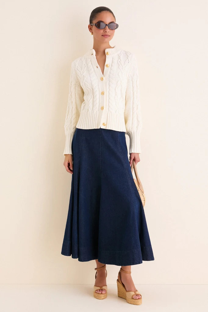 Ivory Cotton Colette Cardigan | Tuckernuck (US)