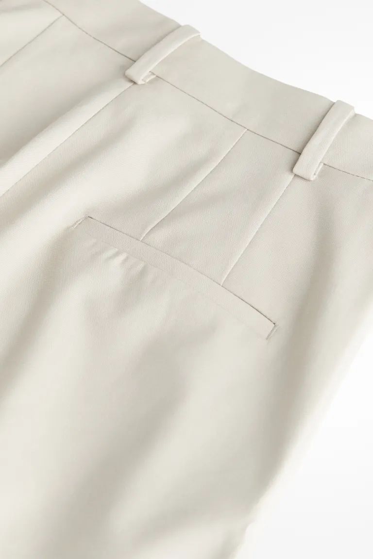 Wide trousers - Beige/Herringbone-patterned - Ladies | H&M GB | H&M (UK, MY, IN, SG, PH, TW, HK)