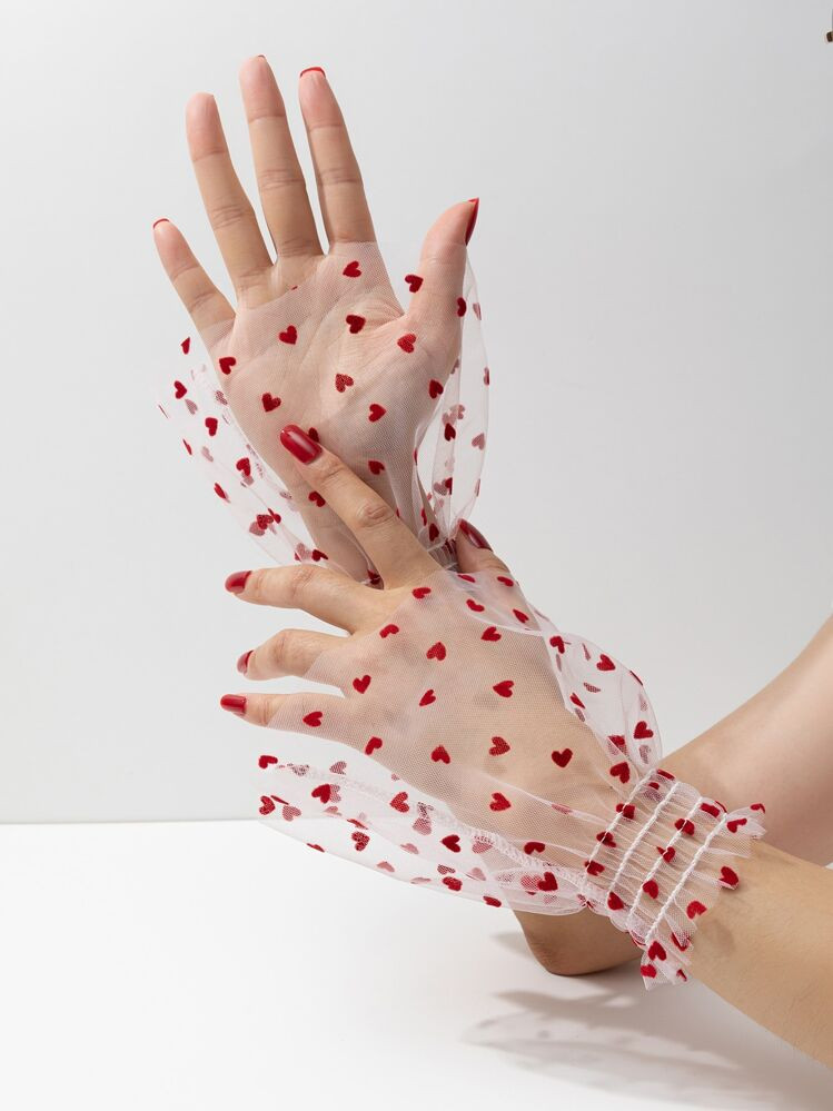 Elegant 1pc Women's Red Clothing Decorative Faux Sleeve Cuff Strawberry Valentine's Day Valentines | SHEIN