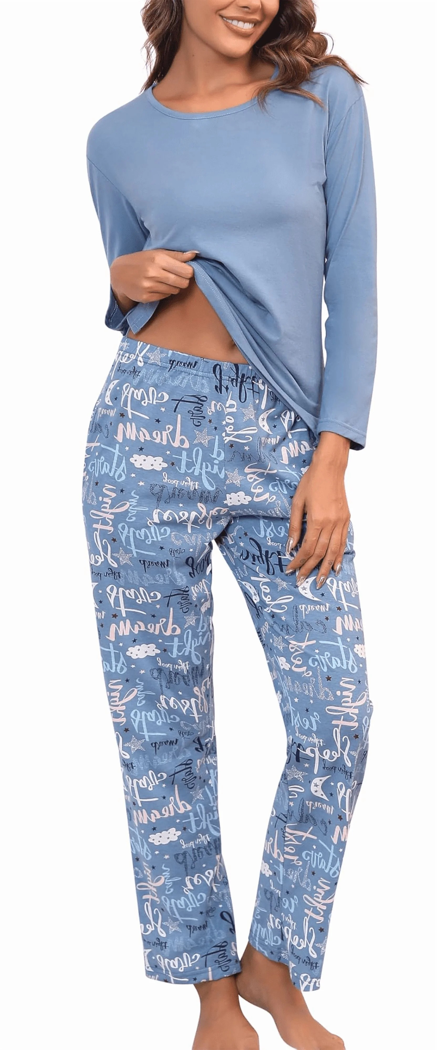 WQD Womens Pajama Sets 2 Piece Lounge Sets Soft Loungewear Comfy Pj Sets Long Sleeve Top and Pant... | Walmart (US)