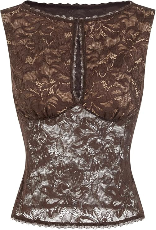 CIDER Sheer Lace Boat Neck Top - Women Elegant Long Sleeve Blouse | Amazon (US)