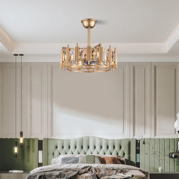 20" Aavyn 5 - Blade Caged Ceiling Fan with Remote Control and Light Kit Included | Wayfair North America