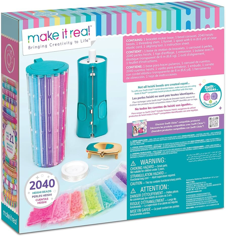 Make It Real: Swift Clicks - Heishi Bracelet Maker - 2047pc, DIY Jewelry Craft Kit, Design & Make... | Amazon (US)