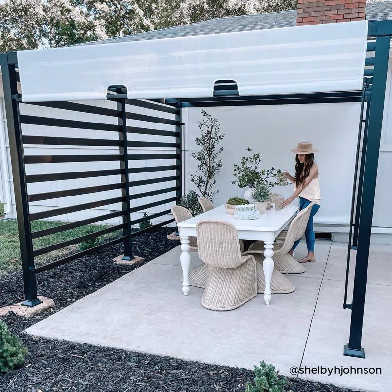 Soft Backyard 12 Ft. W x 10 Ft. D Steel Pergola with Canopy | Wayfair North America