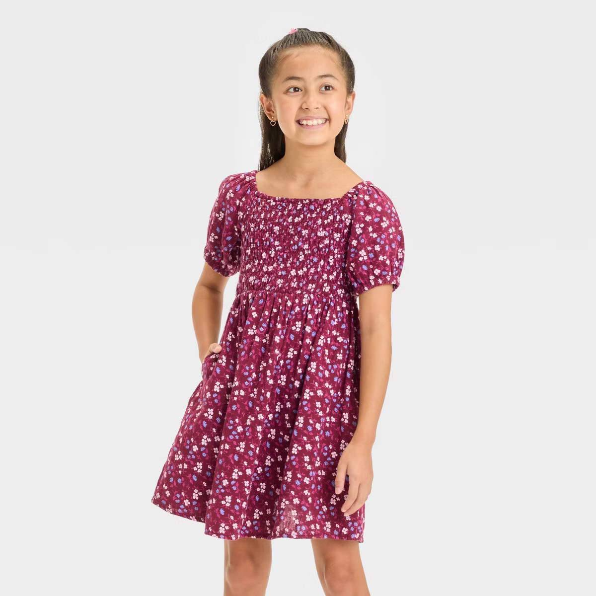 Girls' Short Sleeve Woven Printed Dress - Cat & Jack™ | Target